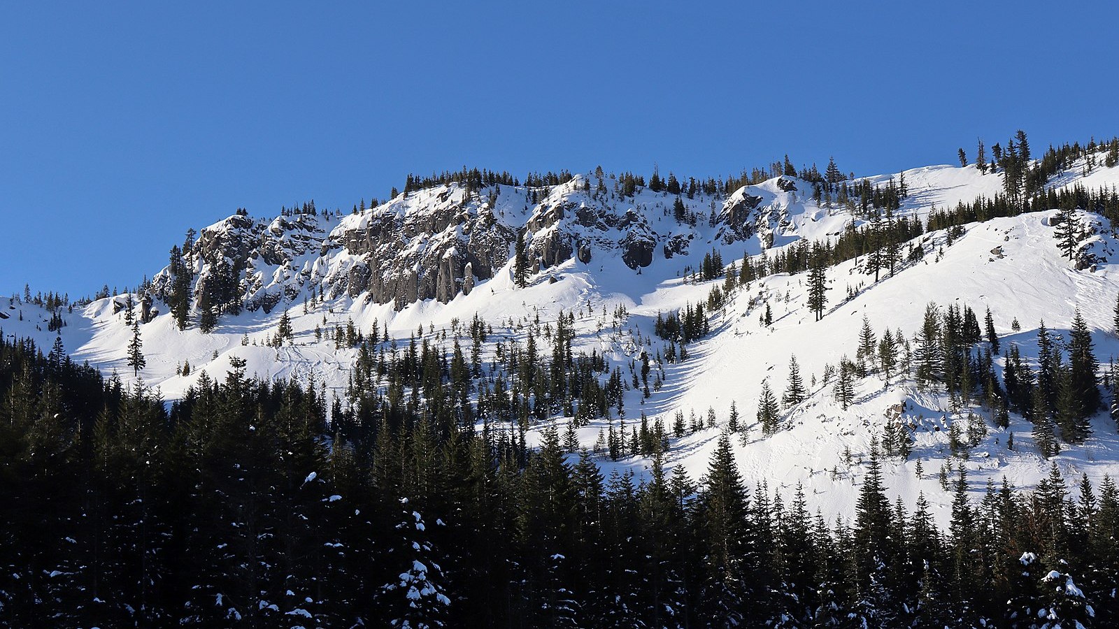 Snowy Tom Dick and Harry Mountain ridge in Oregon