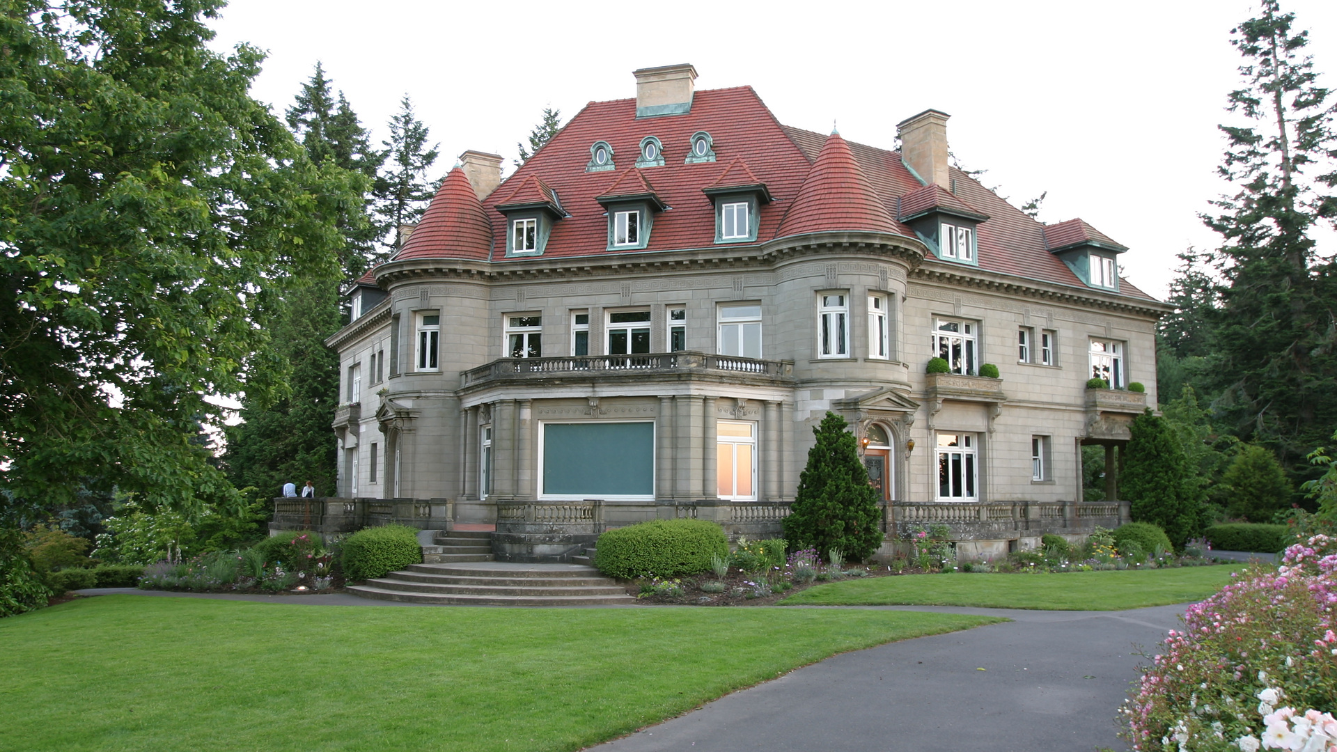 Pittock Mansion and its landscaped grounds in Portland, Oregon.